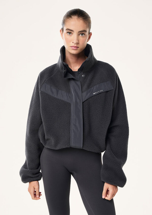 P.E Nation Shelter Sherpa Jacket In Asphalt