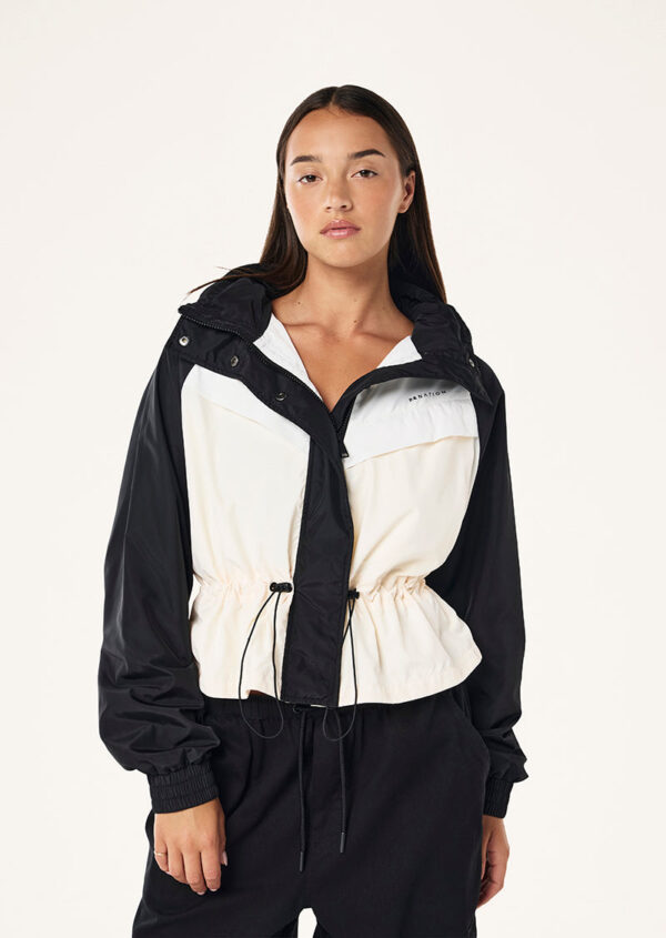 P.E Nation Shelter Jacket In Black & Whisper White - Image 2