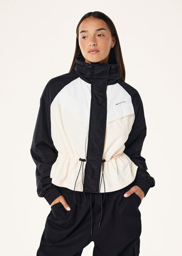 P.E Nation Shelter Jacket In Black & Whisper White
