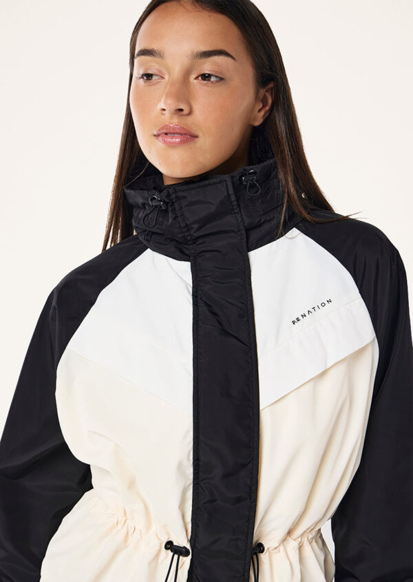 P.E Nation Shelter Jacket In Black & Whisper White - Image 3