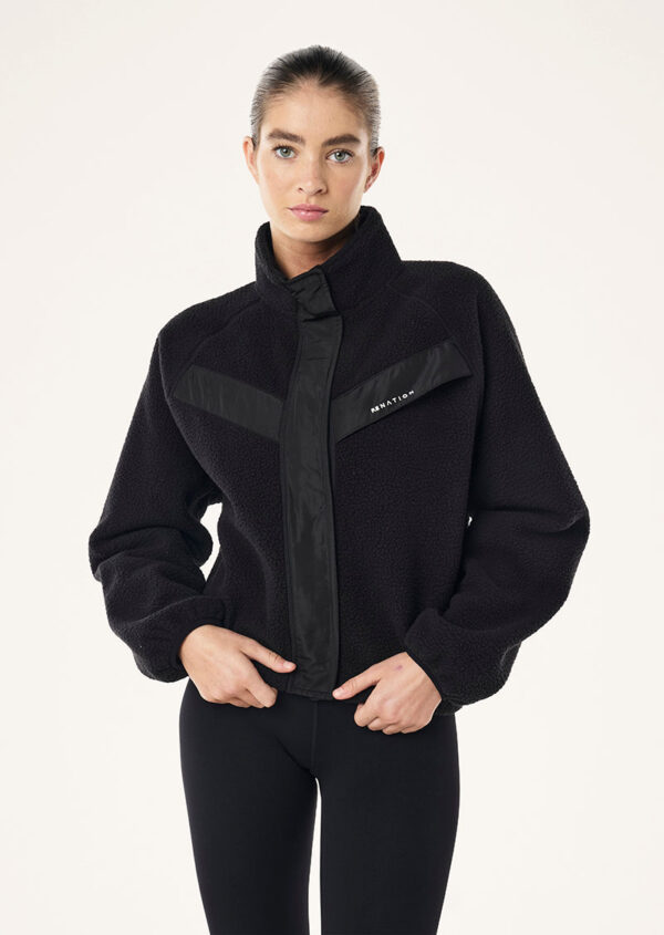 P.E Nation Shelter Sherpa Jacket In Black