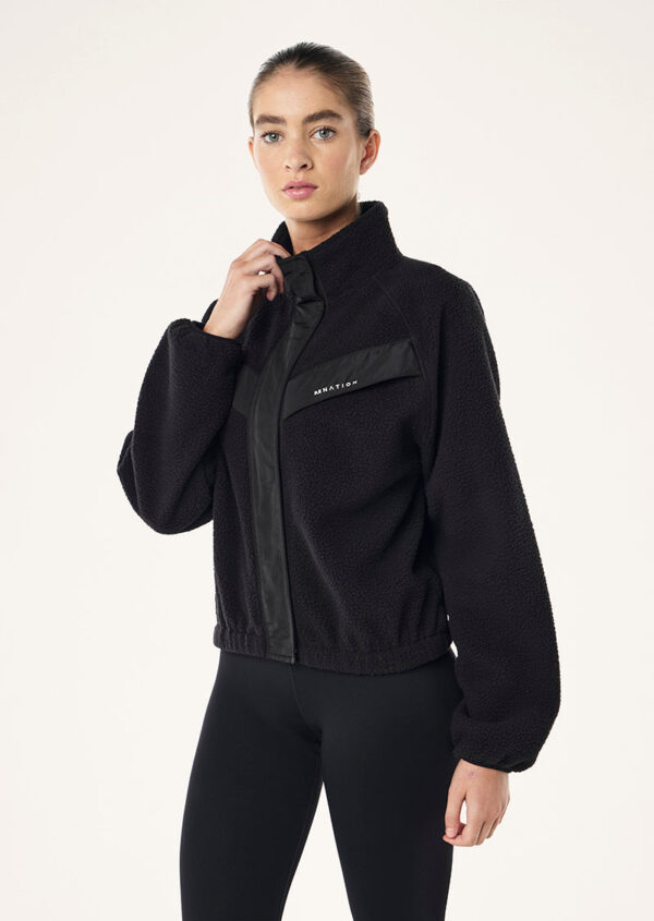 P.E Nation Shelter Sherpa Jacket In Black - Image 3