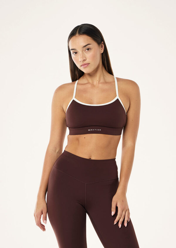 P.E Nation Signature Sports Bra In Mahogany
