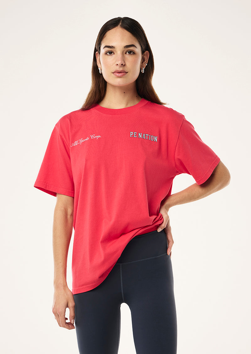 P.E Nation Global Slate Tee In Washed Strawberry - Miss Nelly