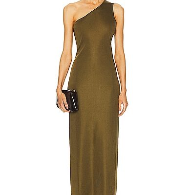 Saint Laurent One Shoulder Maxi Dress