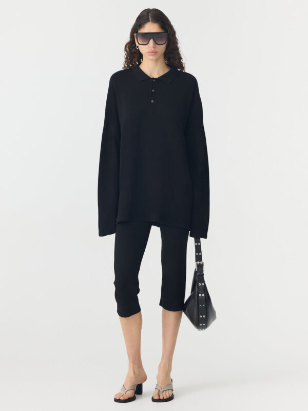 BASSIKE Universal Cotton Knitted Pique Long Sleeve Polo