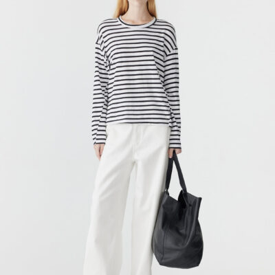 BASSIKE Stripe Slouch Long Sleeve T-Shirt