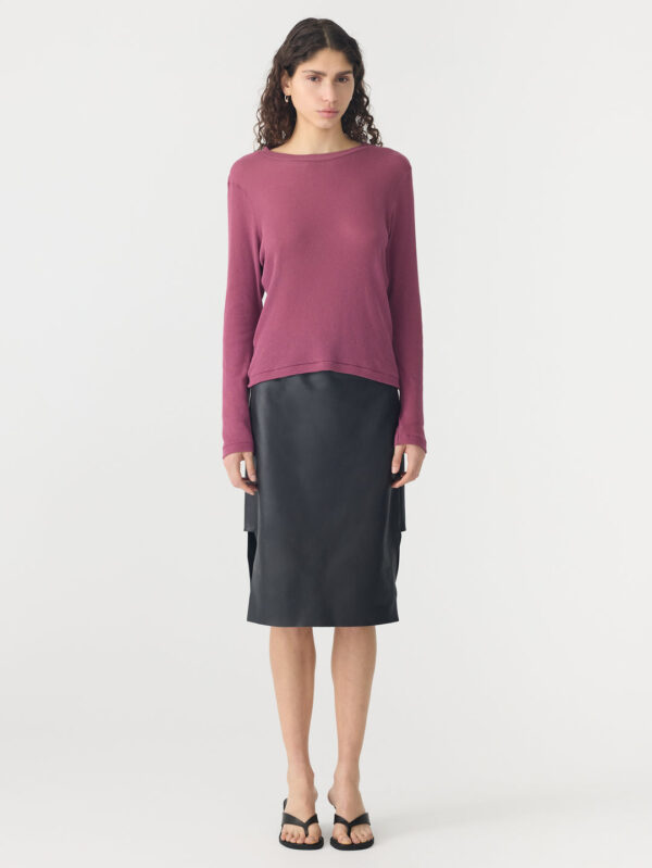 BASSIKE Sheer Rib Long Sleeve T-Shirt