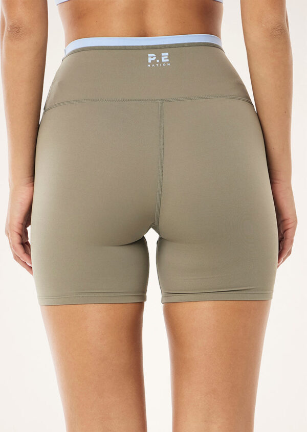 P.E Nation Stellar 5" Bike Short In Fawn & Dusty Blue - Image 3