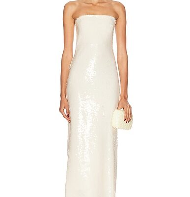 SEV Sequin Strapless Midi Dress