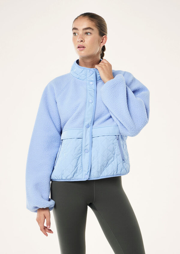 P.E Nation Technique Quilt Jacket In Dusty Blue