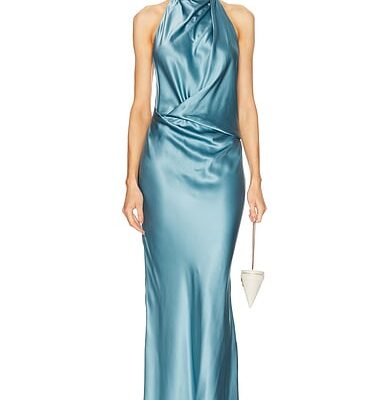 The Sei Halter Drape Bias Dress