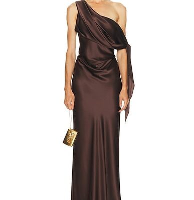 The Sei Asymmetrical Drape Gown With Tie