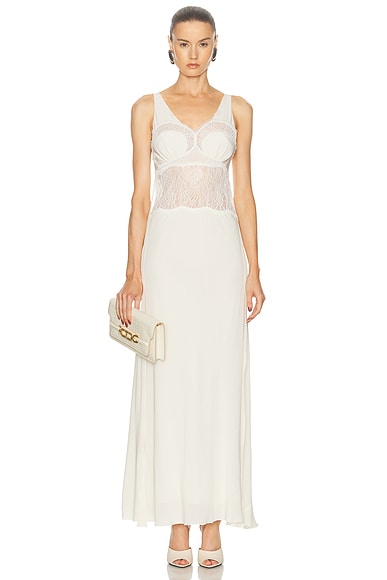 Victoria Beckham V-Neck Midi Dress - Miss Nelly