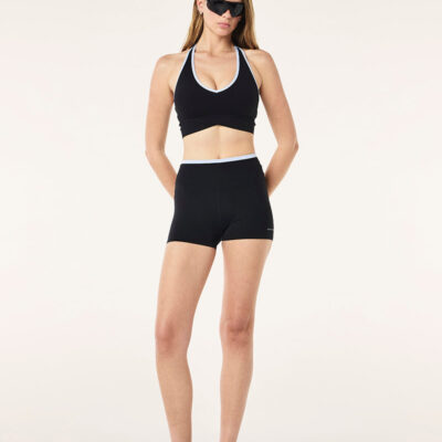 P.E Nation Global Vita 2.5" Bike Short In Black & Heather Blue
