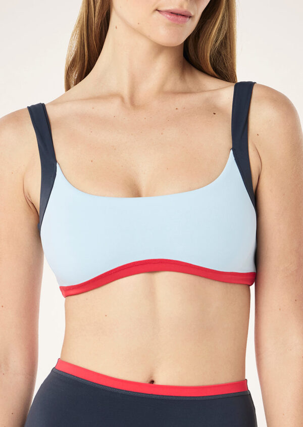 P.E Nation Global Vivid Sports Bra In Ice Blue - Image 3