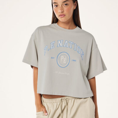 P.E Nation Way Back Tee In Washed Moonstruck
