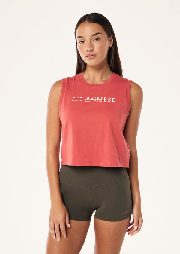 P.E Nation Worldwide Tank In Washed Brick Red
