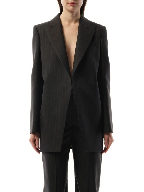 Alexander Mcqueen Cut Away Long Jacket in Grey