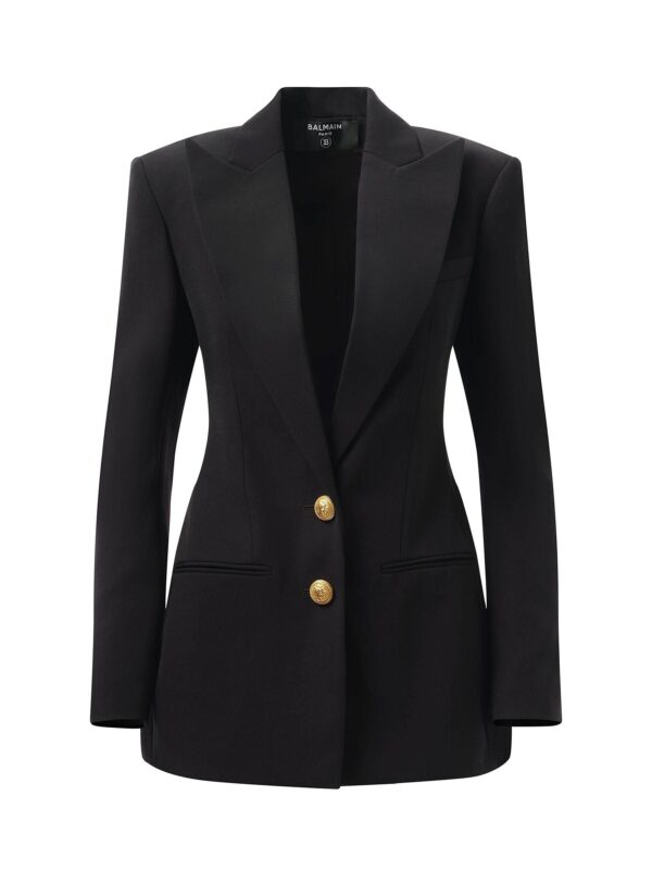 Balmain 2 BTN GDP Fitted Jacket in Black - Image 2
