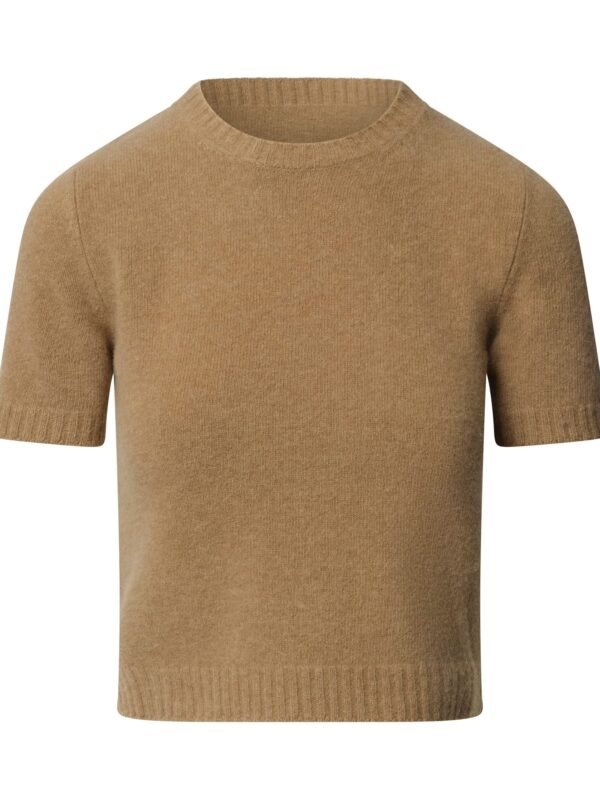 Maison Margiela Lambswool Short Sleeve Sweater in Beige - Image 2