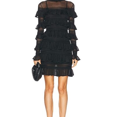 Zimmermann Crush High Neck Frilled Mini Dress