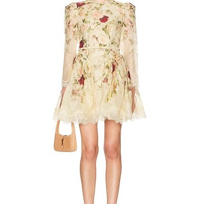 Zimmermann Hypnotic Lace Trim Mini Dress