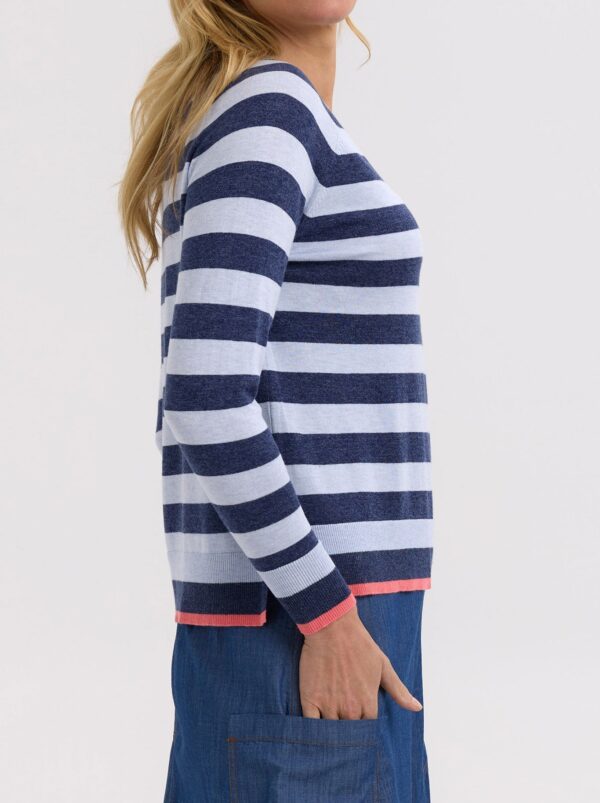 Zaket & Plover Essential Stripe Vee Knit - Image 2