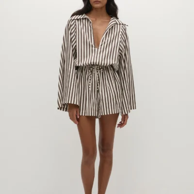 Aksel Playsuit Norway Stripe Espresso