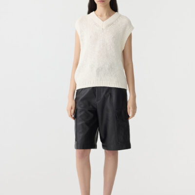 BASSIKE Cotton Linen V Neck Knit