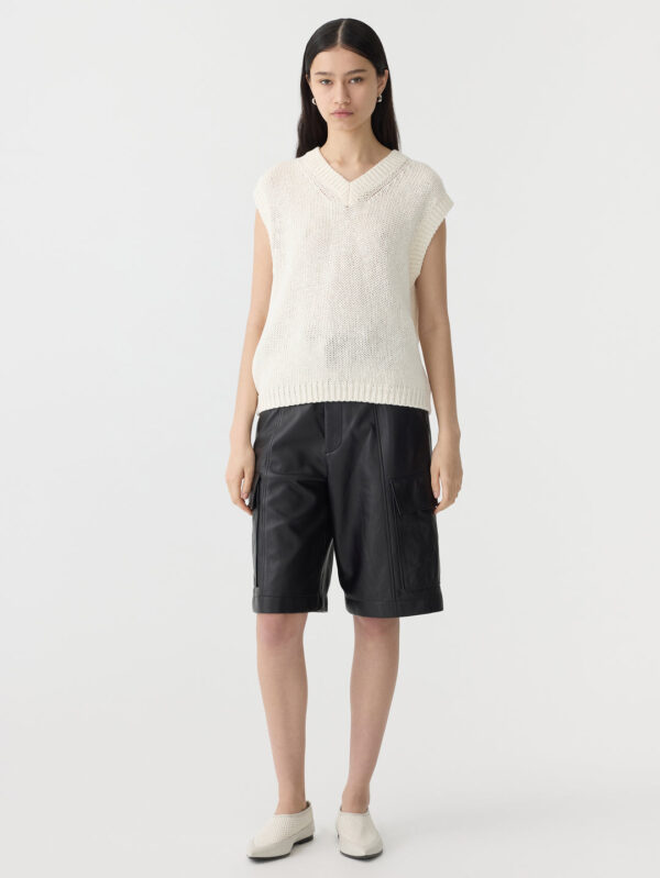 BASSIKE Cotton Linen V Neck Knit