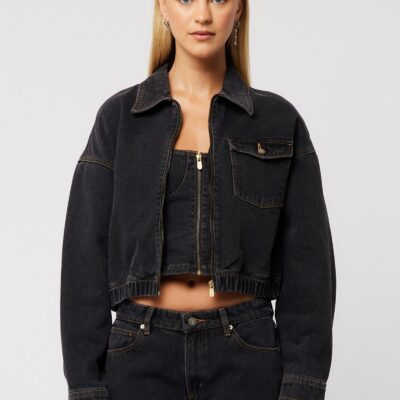 Denim Bomber Jacket Cara