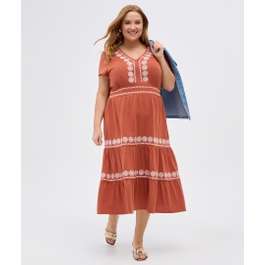 Embroidered Knit Dress