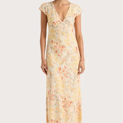 Esson Midi Dress Adeline Floral Yellow