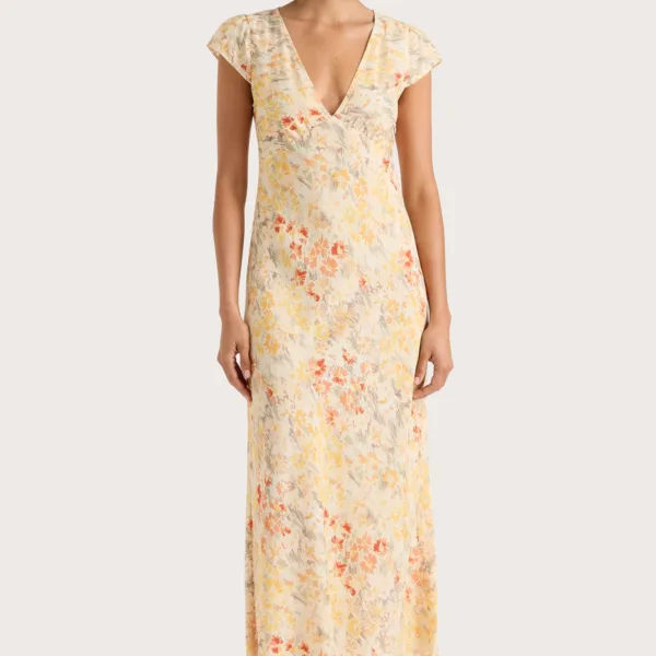 Esson Midi Dress Adeline Floral Yellow