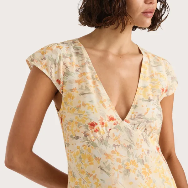 Esson Midi Dress Adeline Floral Yellow