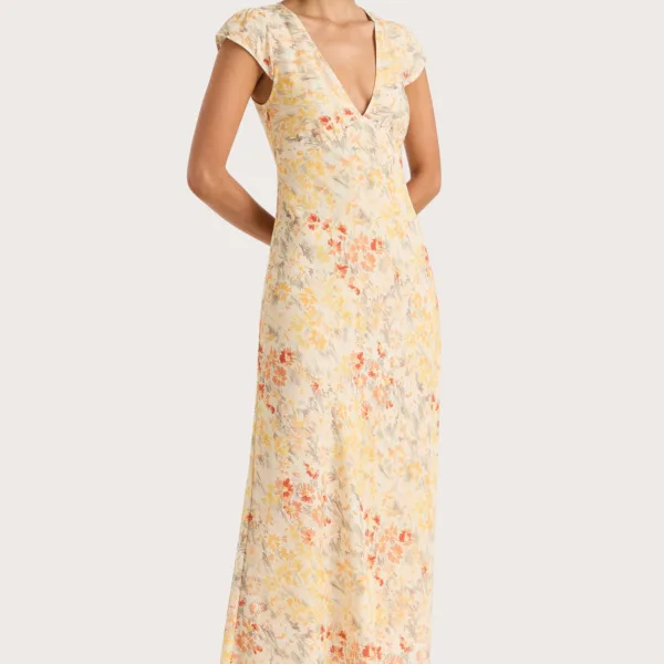 Esson Midi Dress Adeline Floral Yellow