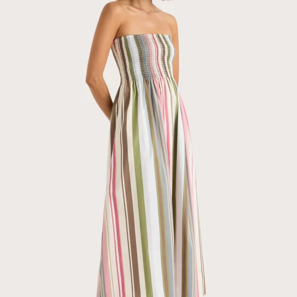 FAITHFULL Jamie Midi Dress Meleu Stripe Multi
