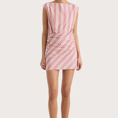 FAITHFULL Reign Mini Dress Cherry Stripe
