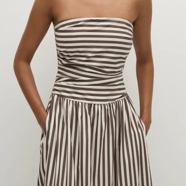 FAITHFULL Vera Maxi Dress Norway Stripe Espresso