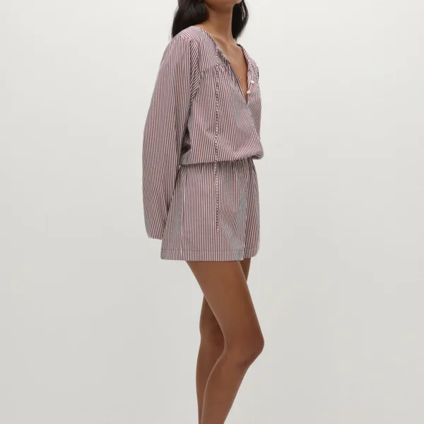 Frida Playsuit Maia Stripe Burgundy