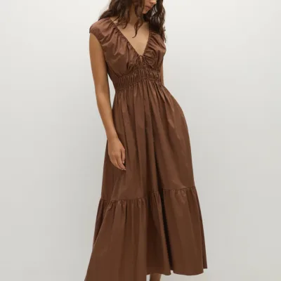 Hedda Maxi Dress Chestnut Brown