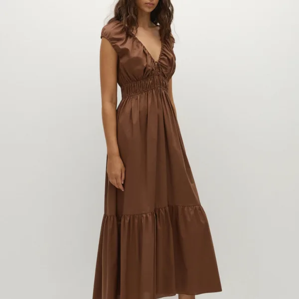 Hedda Maxi Dress Chestnut Brown