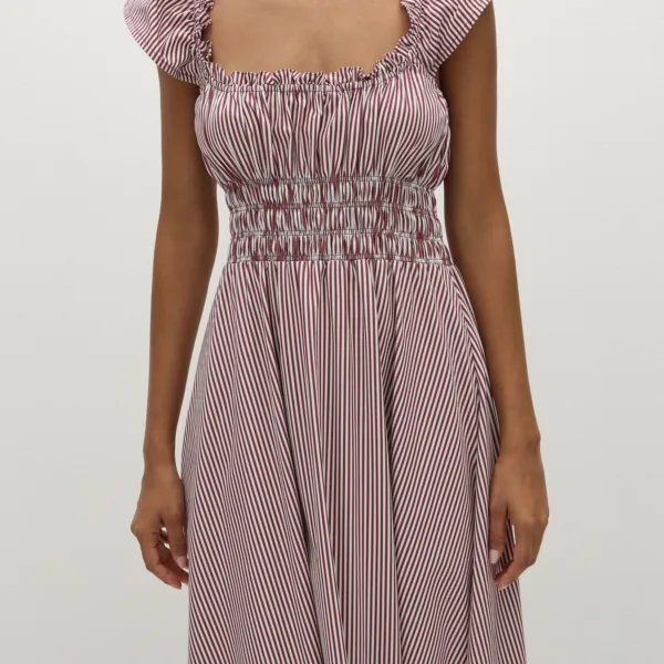 Janne Midi Dress Maia Stripe Burgundy