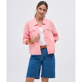 Linen Blend Jean Jacket
