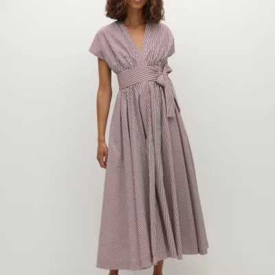 Lova Midi Dress Maia Stripe Burgundy