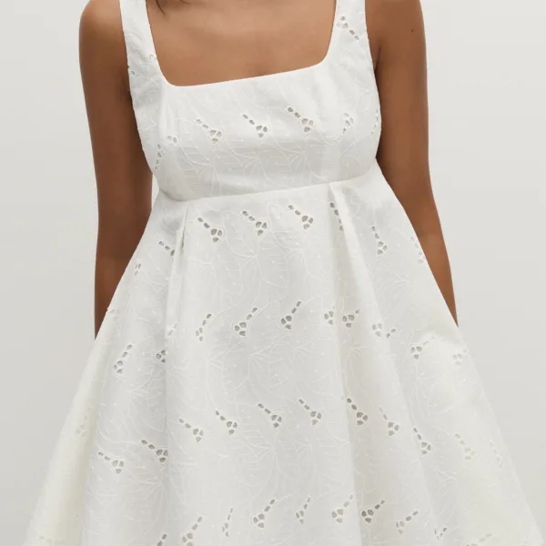 Lovis Mini Dress Birgitta Broderie Anglaise White