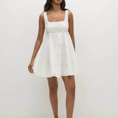 Lovis Mini Dress Birgitta Broderie Anglaise White