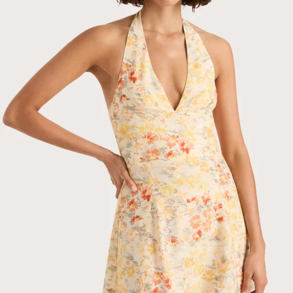 Mira Mini Dress Adeline Floral Yellow