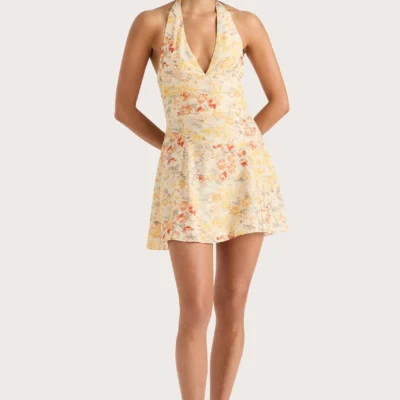 Mira Mini Dress Adeline Floral Yellow